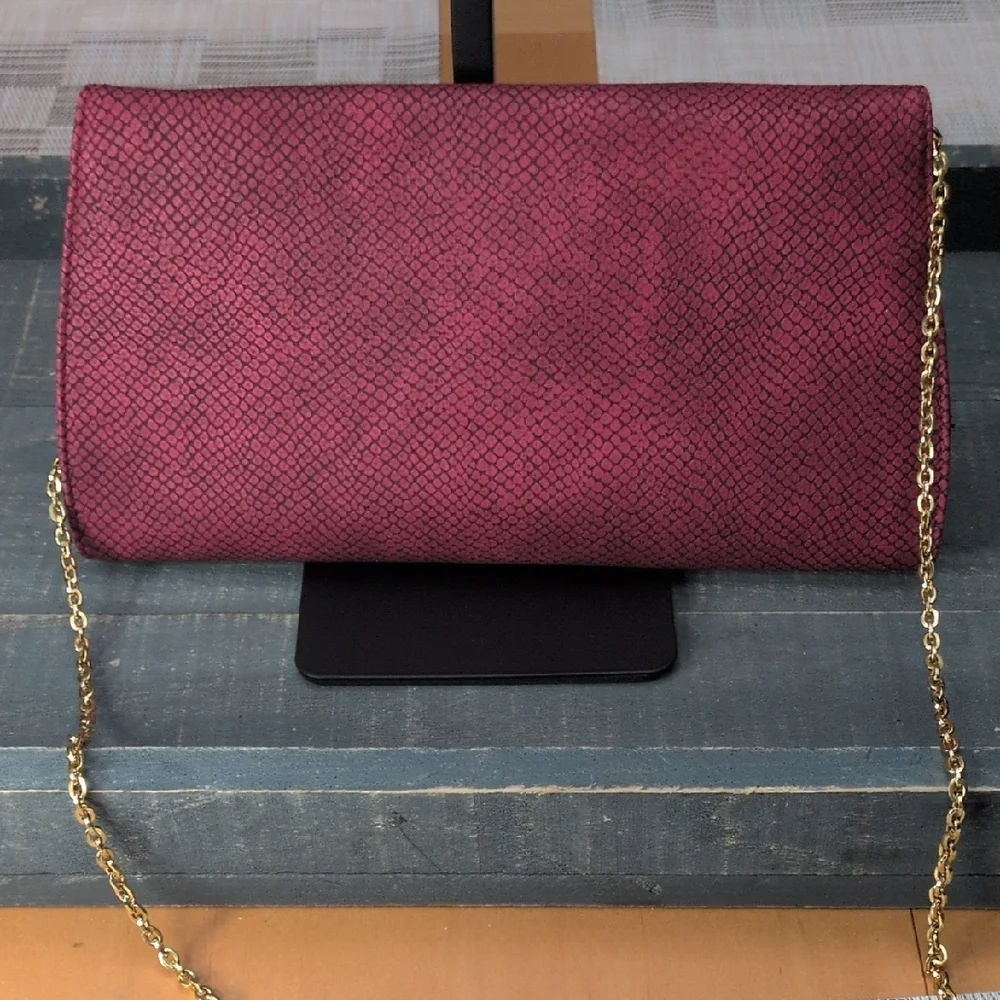 Urban Expressions Fuchsia Snake Pattern Clutch